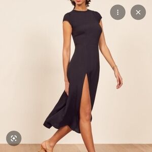Reformation Gavin Black Midi Dress 2
